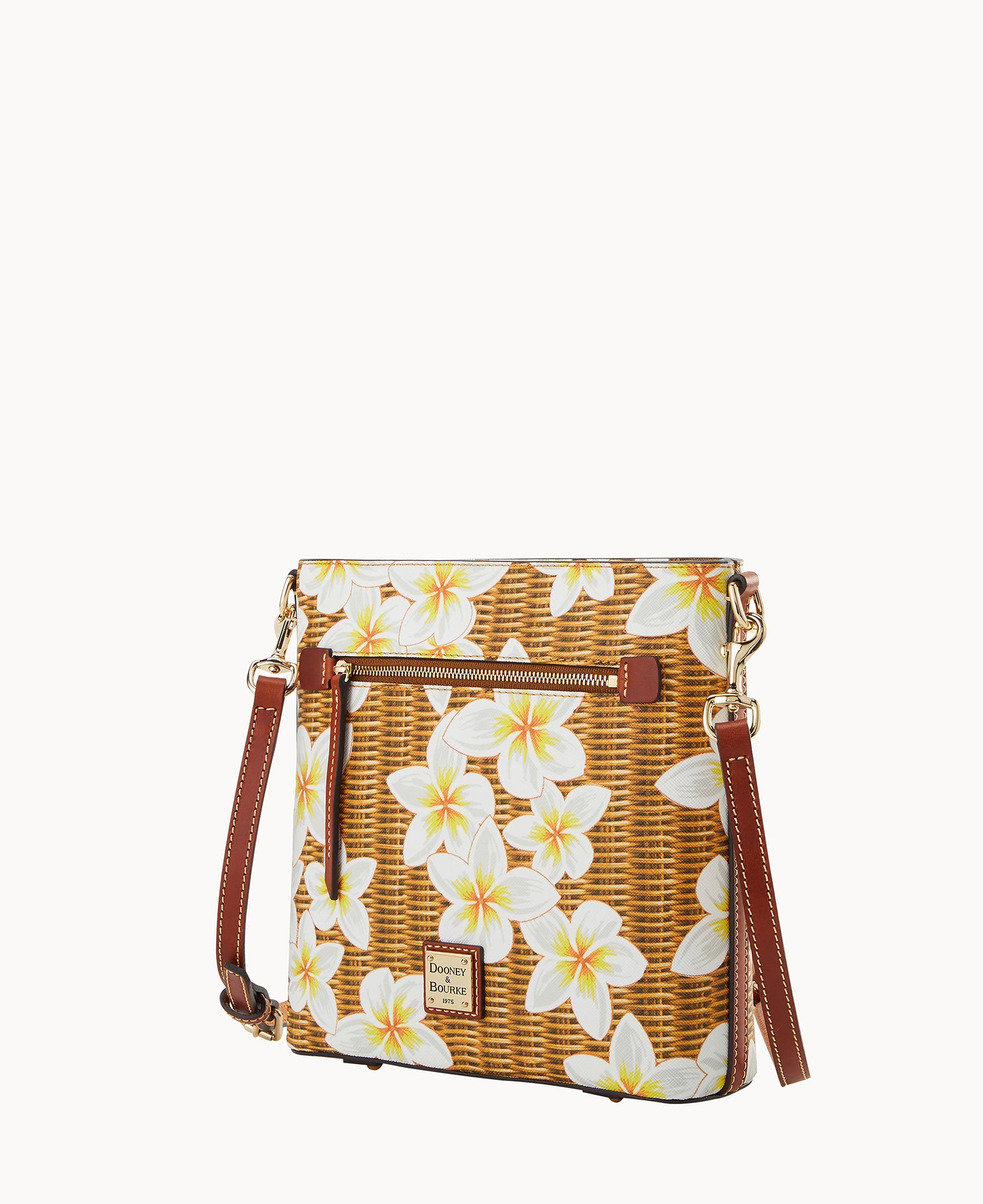 Plumeria Zip Crossbody