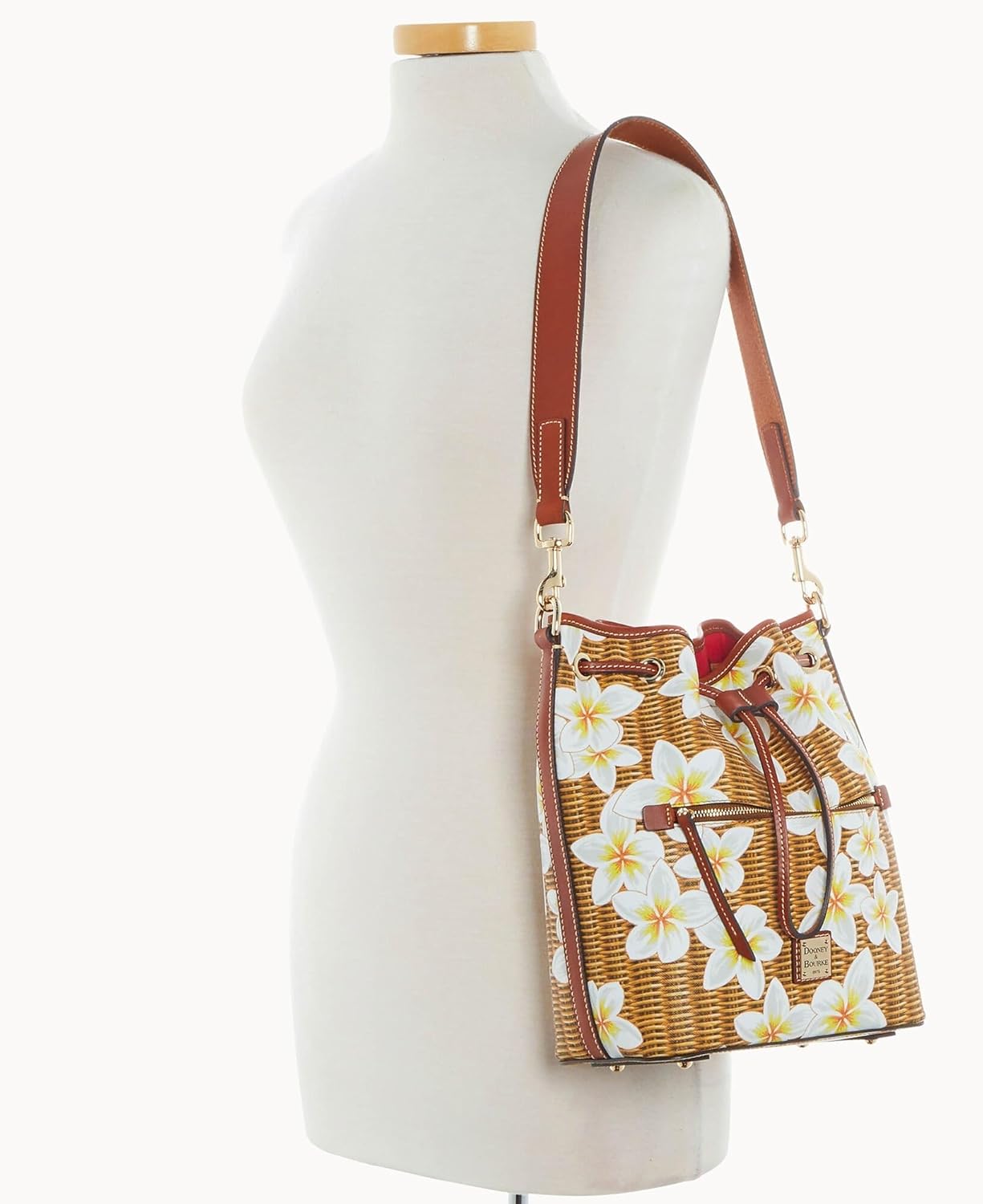 Dooney & Bourke Plumeria Drawstring Bucket Bag/Zip Around Wallet Bundle