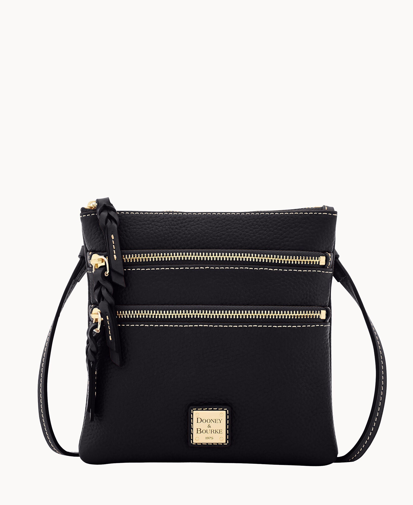 Pebble Grain North South Triple Zip