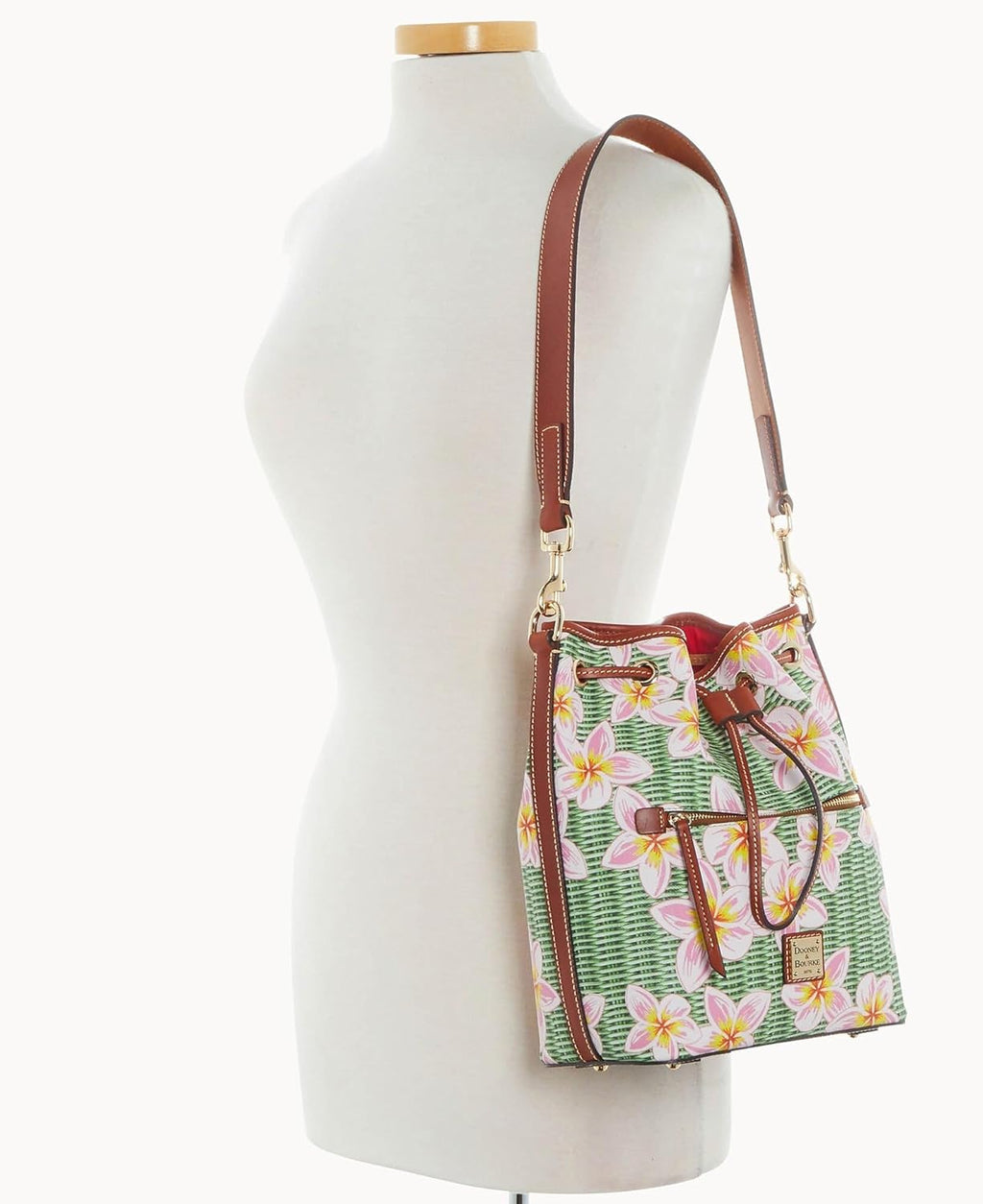 Dooney & Bourke Plumeria Drawstring Bucket Bag/Zip Around Wallet Bundle