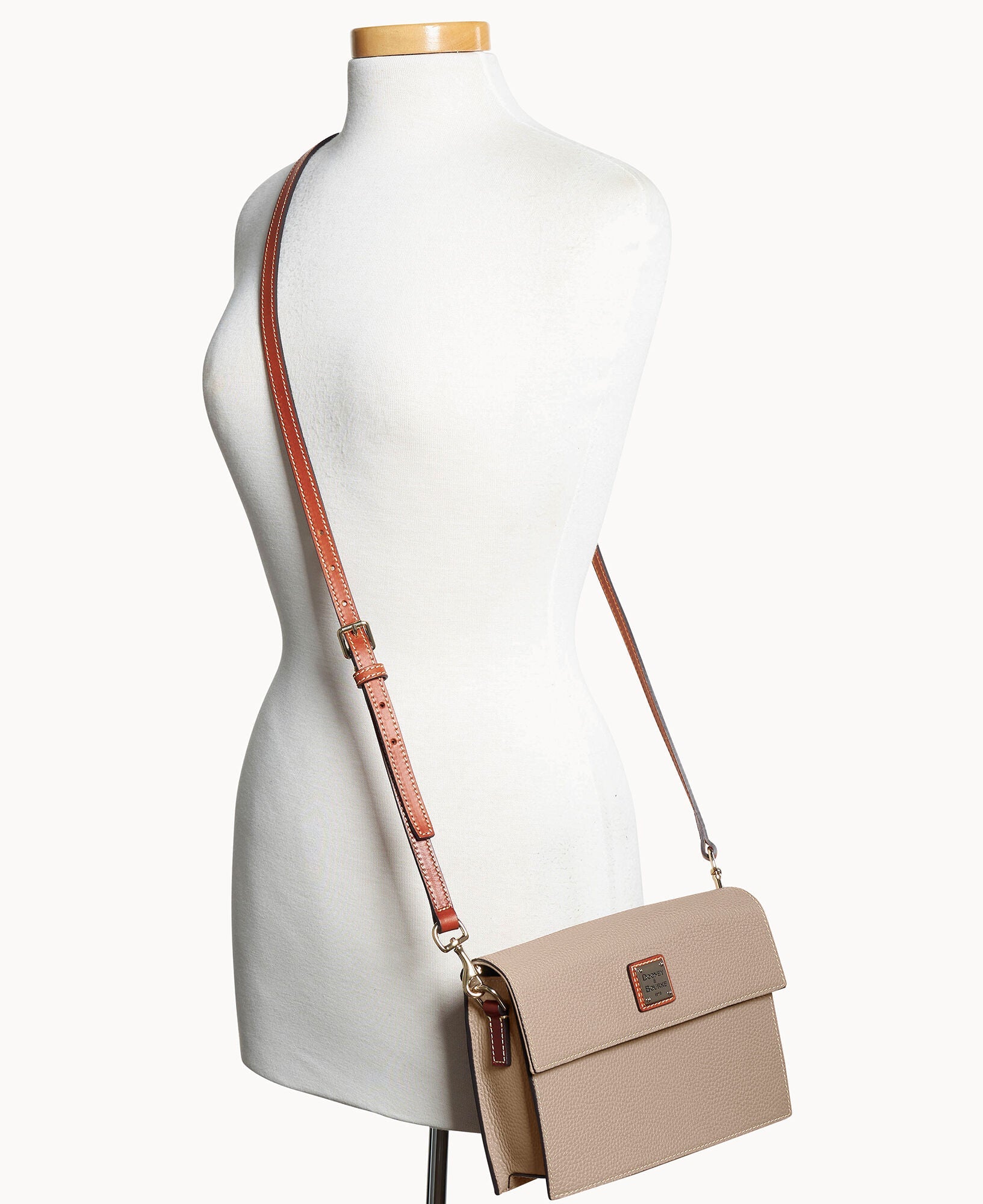 Pebble Grain East West Flap Crossbody