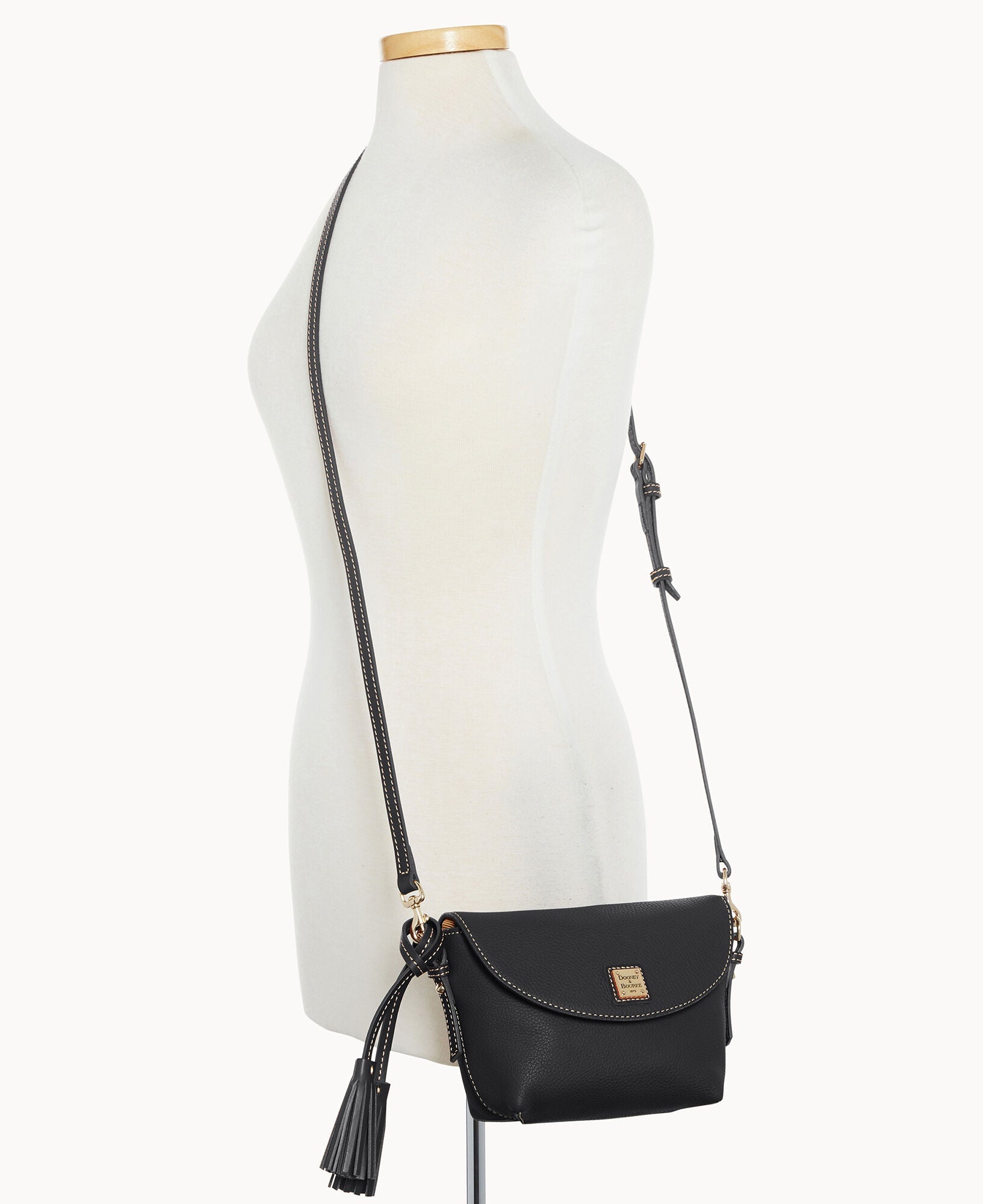 Pebble Grain Crossbody Saddle Bag