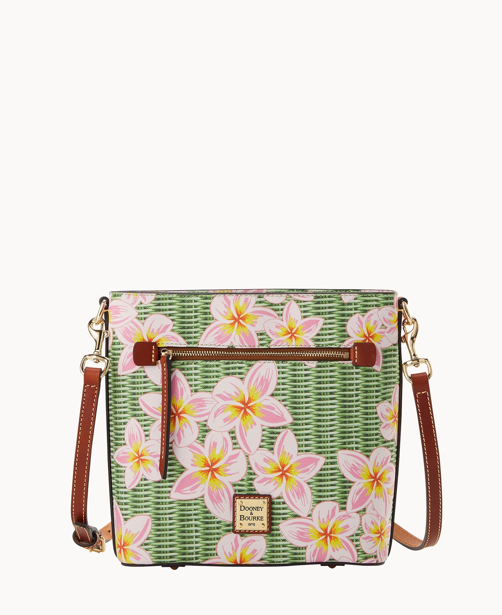 Plumeria Zip Crossbody
