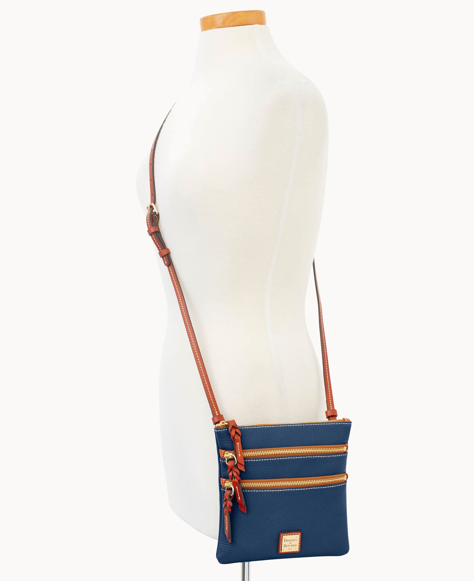 Pebble Grain North South Triple Zip