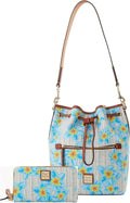 Dooney & Bourke Plumeria Drawstring Bucket Bag/Zip Around Wallet Bundle