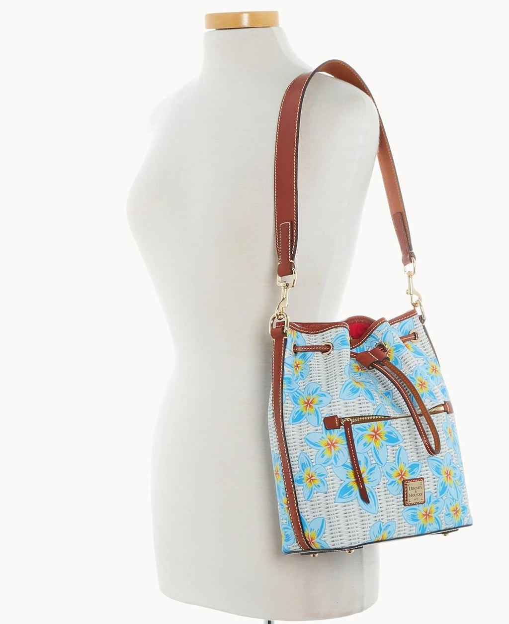 Dooney & Bourke Plumeria Drawstring Bucket Bag/Zip Around Wallet Bundle