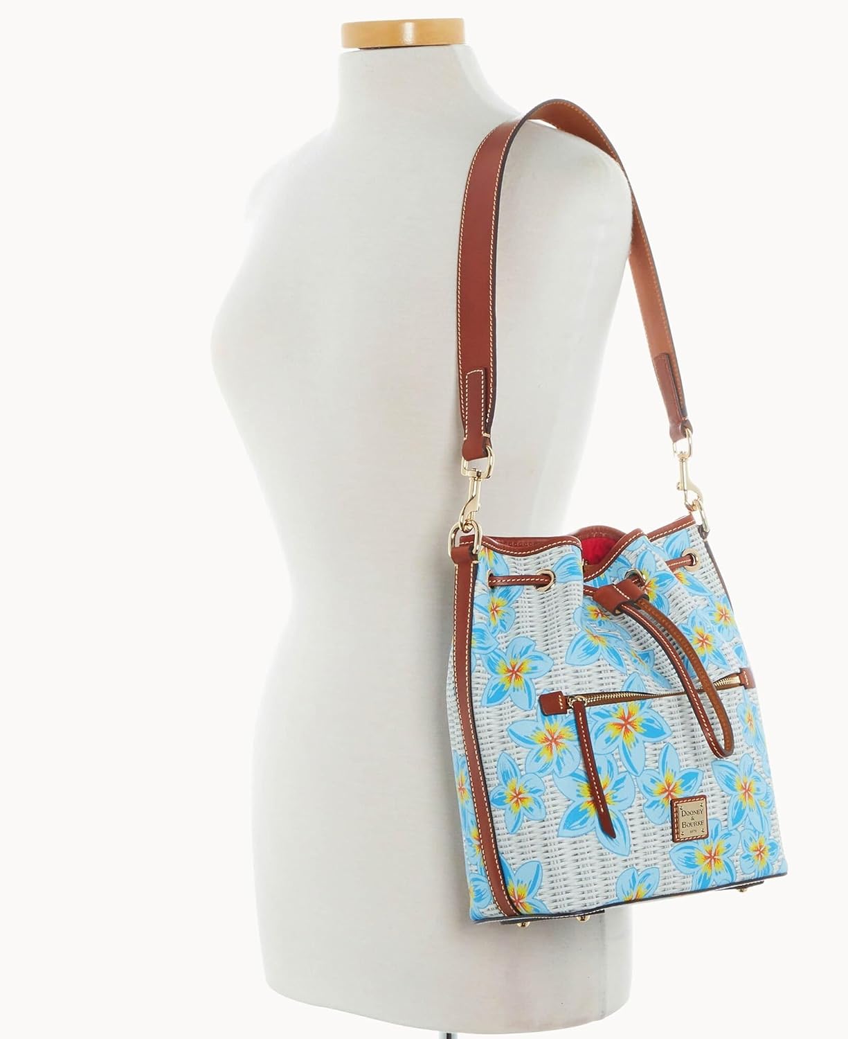 Dooney & Bourke Plumeria Drawstring Bucket Bag/Zip Around Wallet Bundle