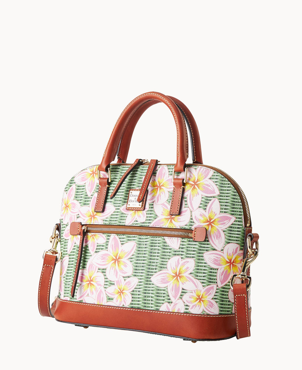 Plumeria Domed Zip Satchel