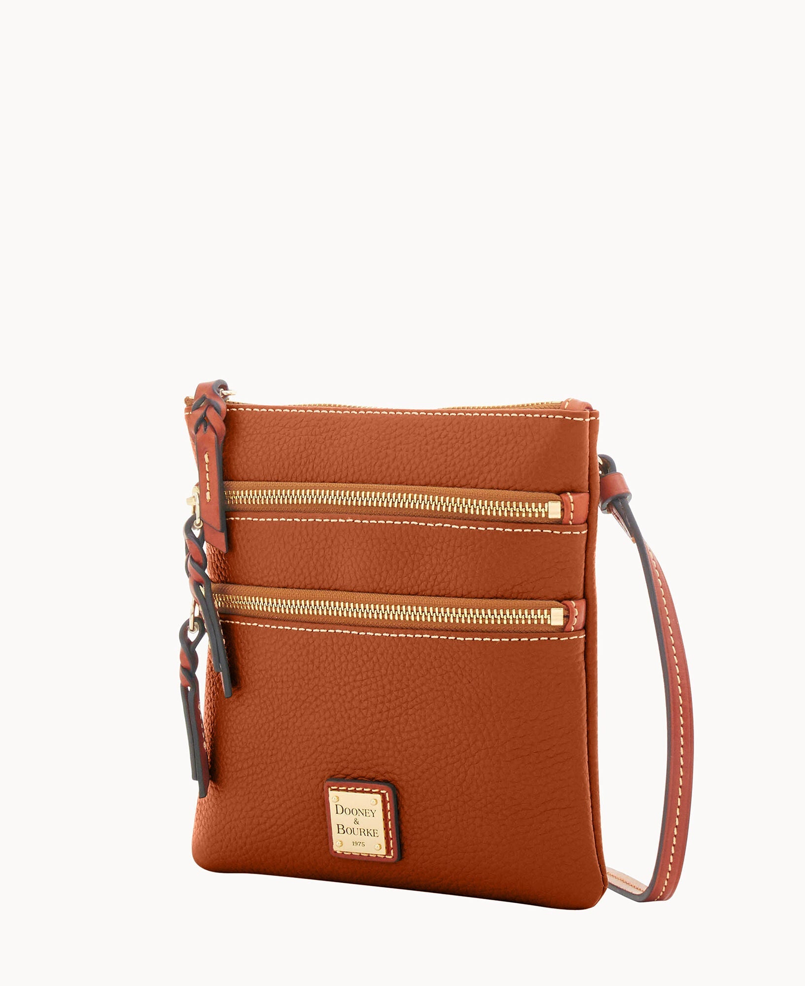 Pebble Grain North South Triple Zip