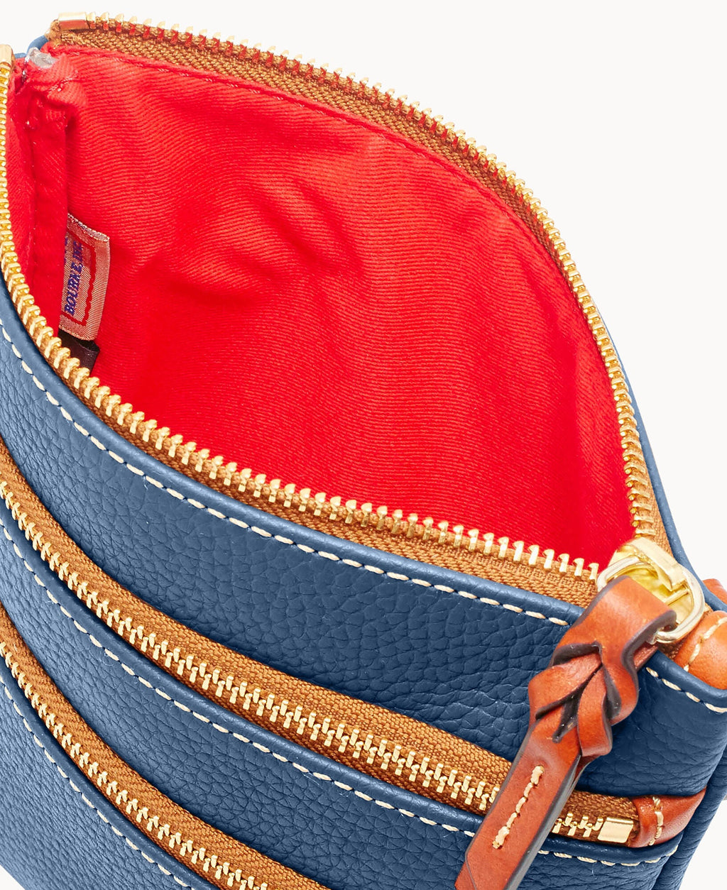Pebble Grain North South Triple Zip