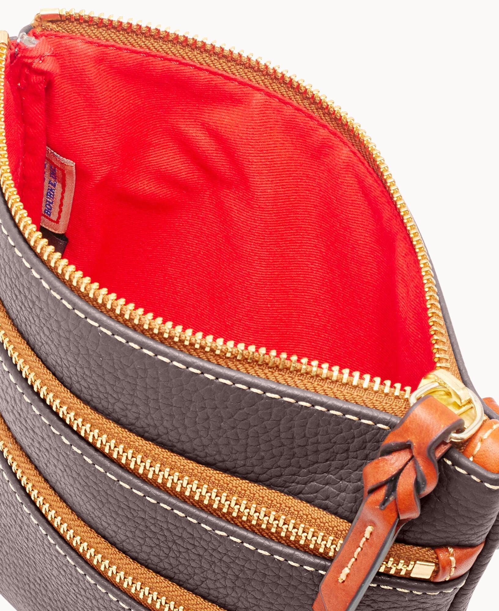 Pebble Grain North South Triple Zip