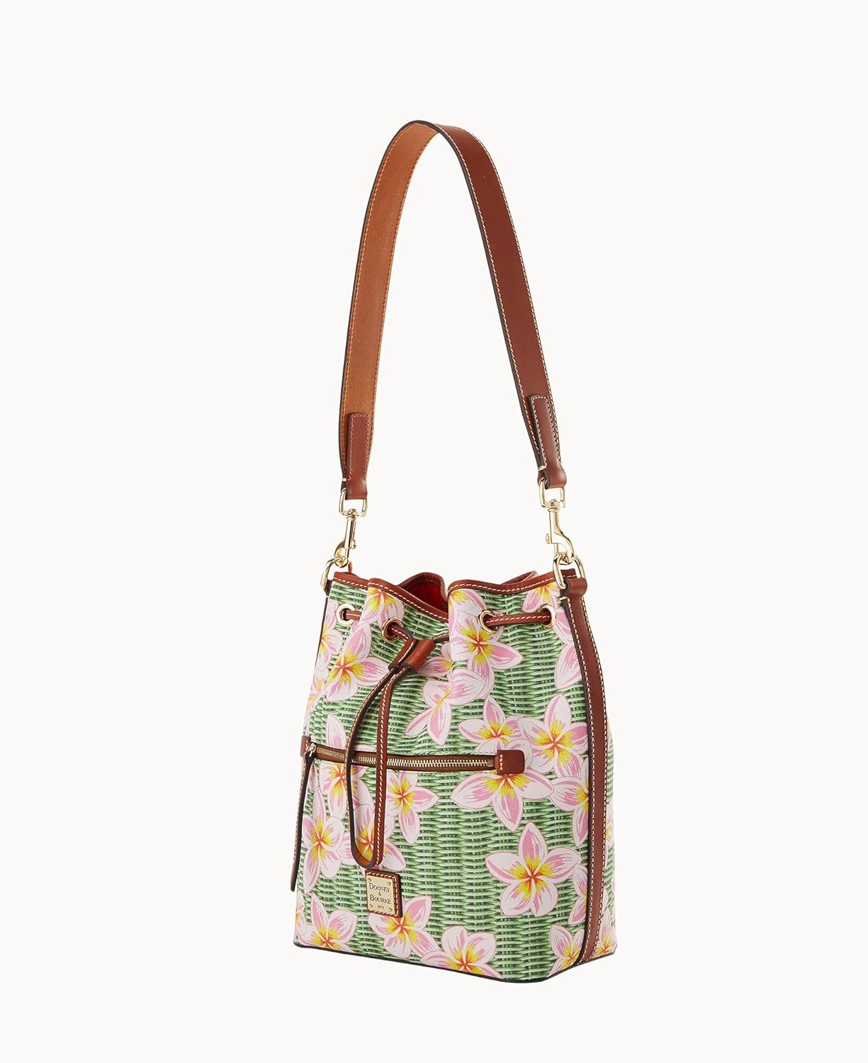 Dooney & Bourke Plumeria Drawstring Bucket Bag/Zip Around Wallet Bundle