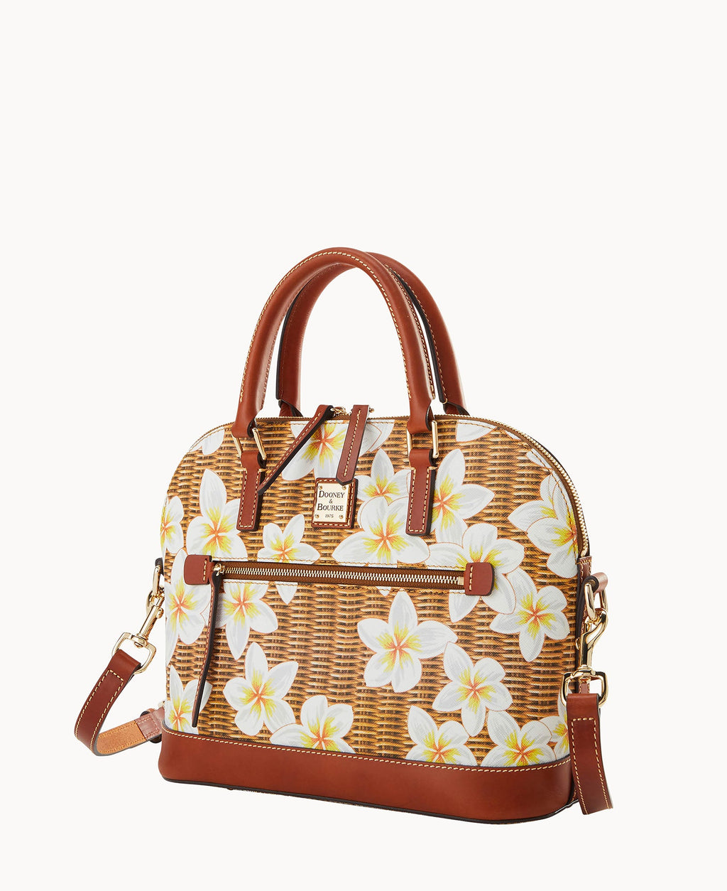 Plumeria Domed Zip Satchel