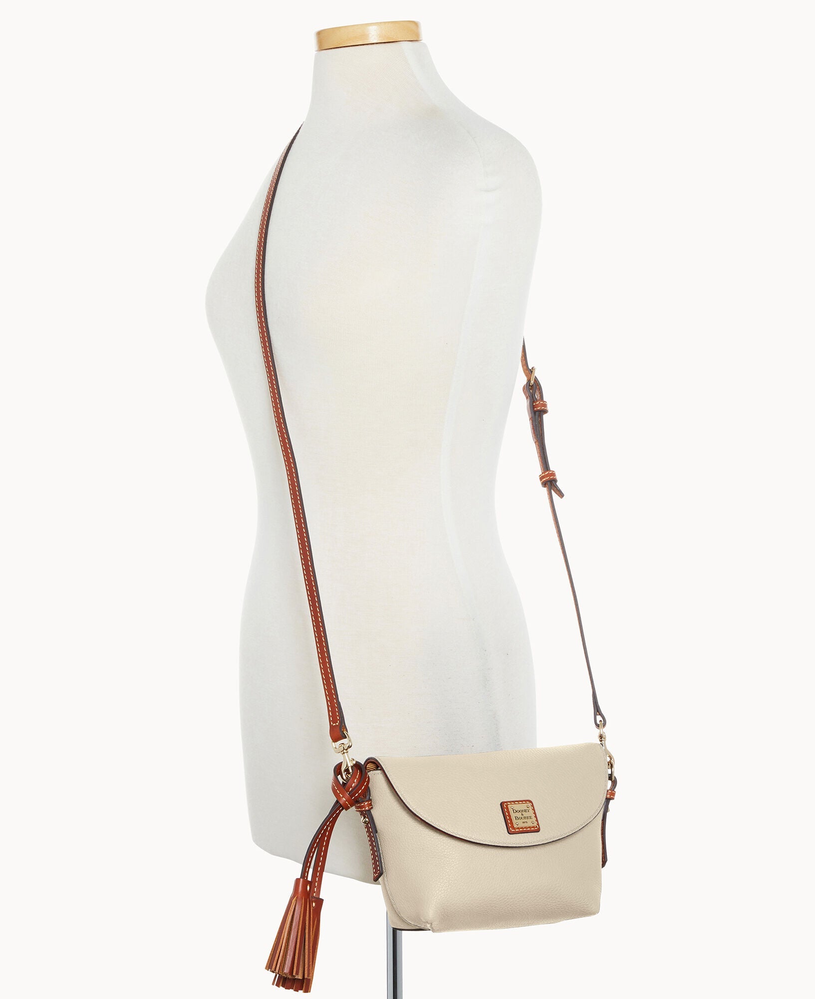 Pebble Grain Crossbody Saddle Bag