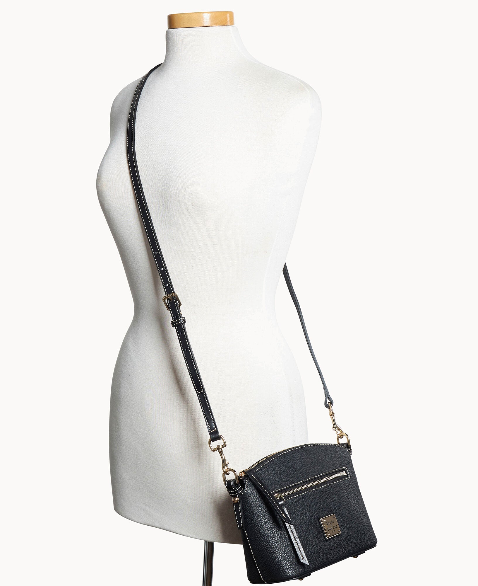 Pebble Grain Domed Crossbody