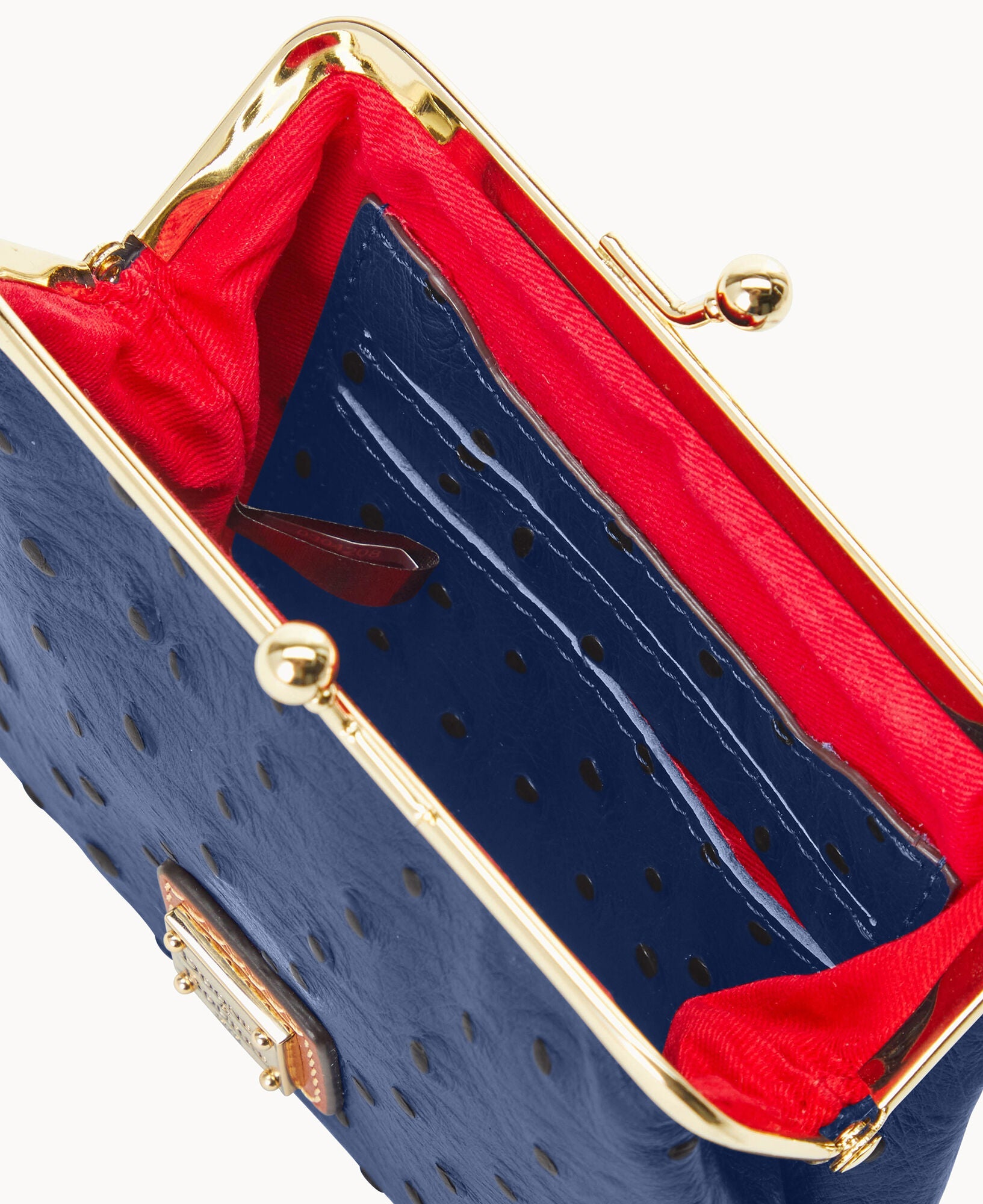Ostrich Large Framed Purse