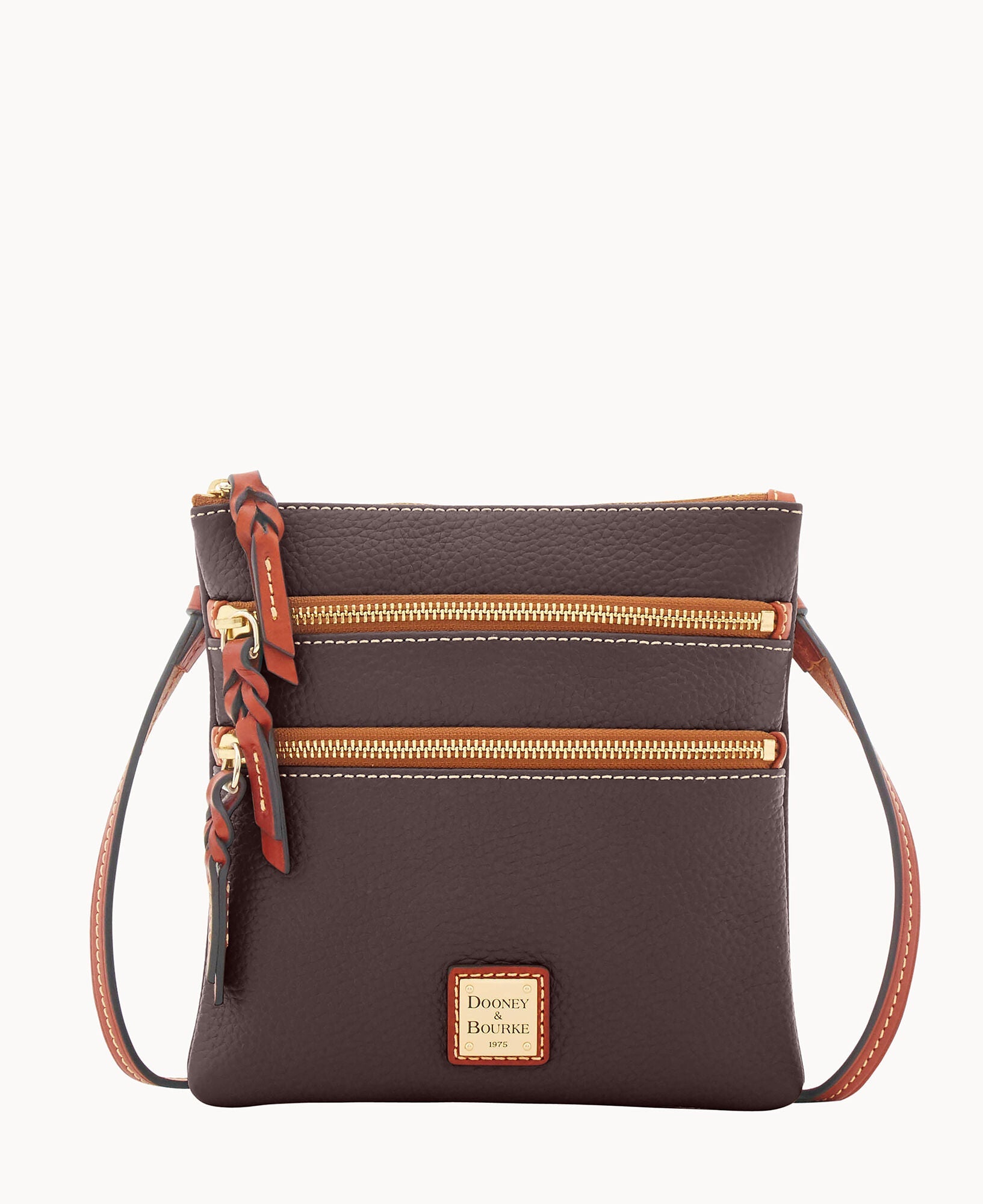Pebble Grain North South Triple Zip