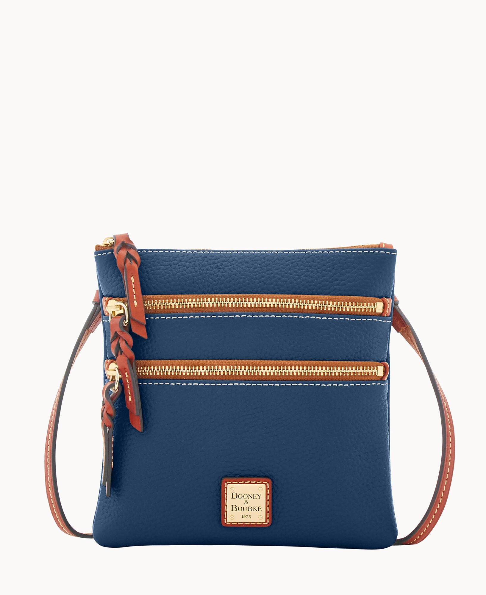 Pebble Grain North South Triple Zip