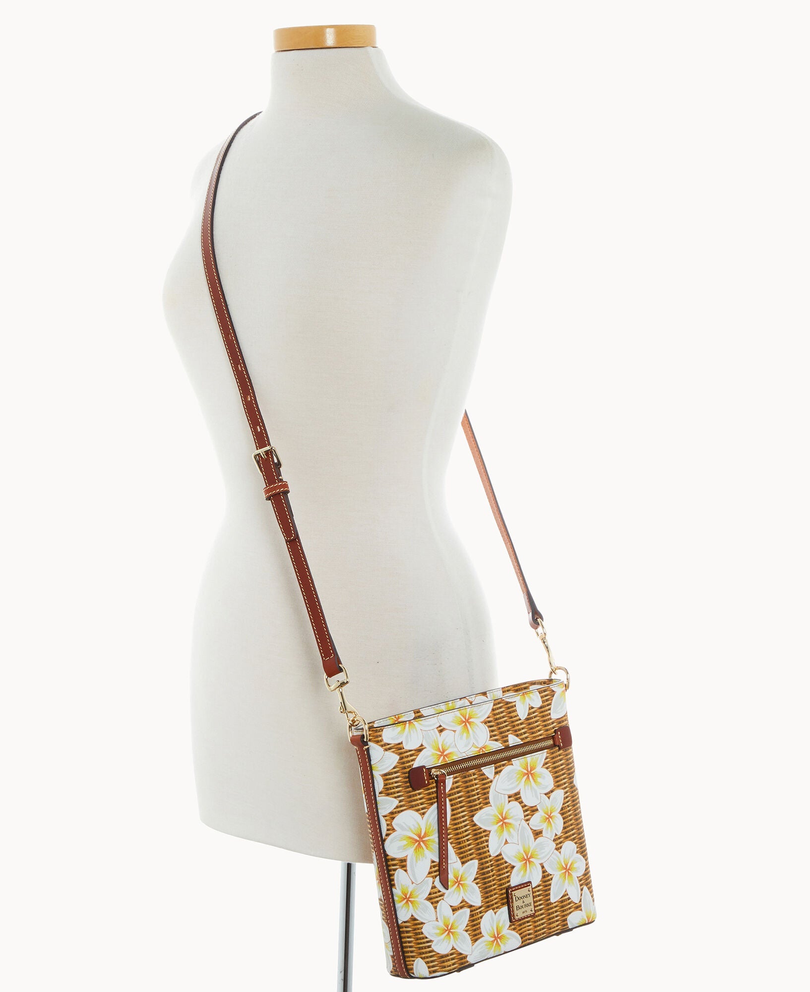 Plumeria Zip Crossbody
