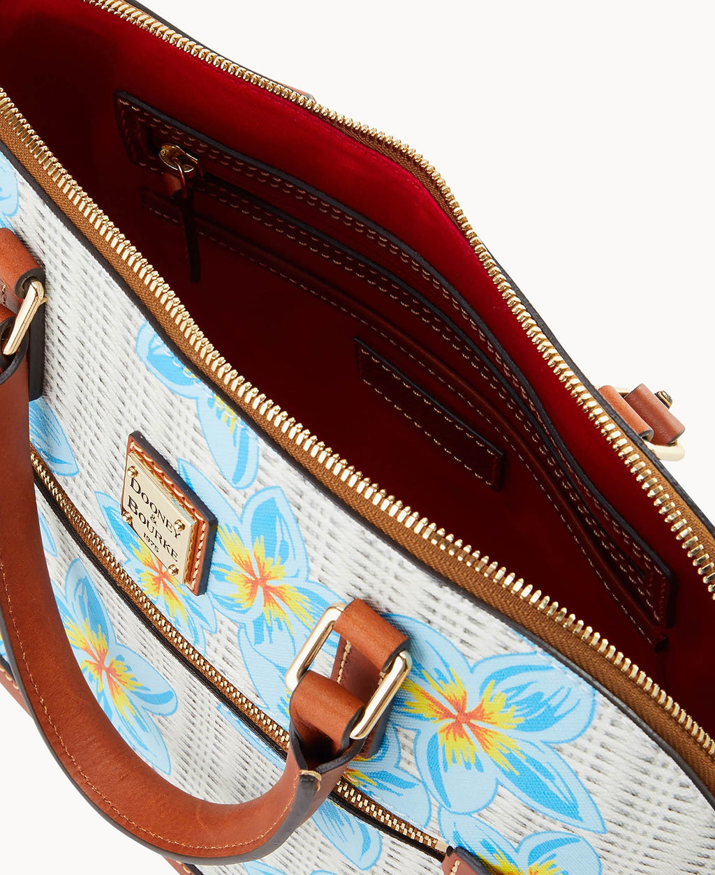 Plumeria Domed Zip Satchel