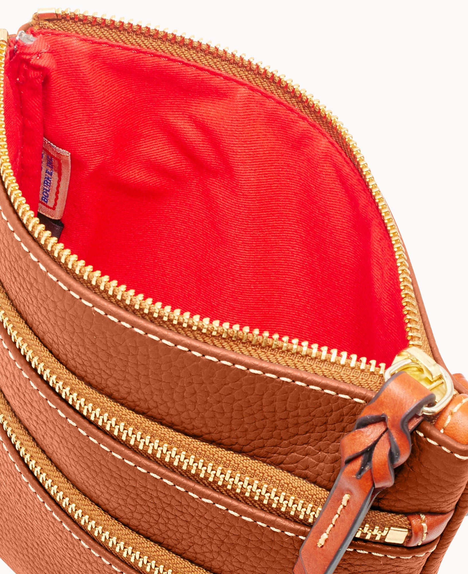 Pebble Grain North South Triple Zip