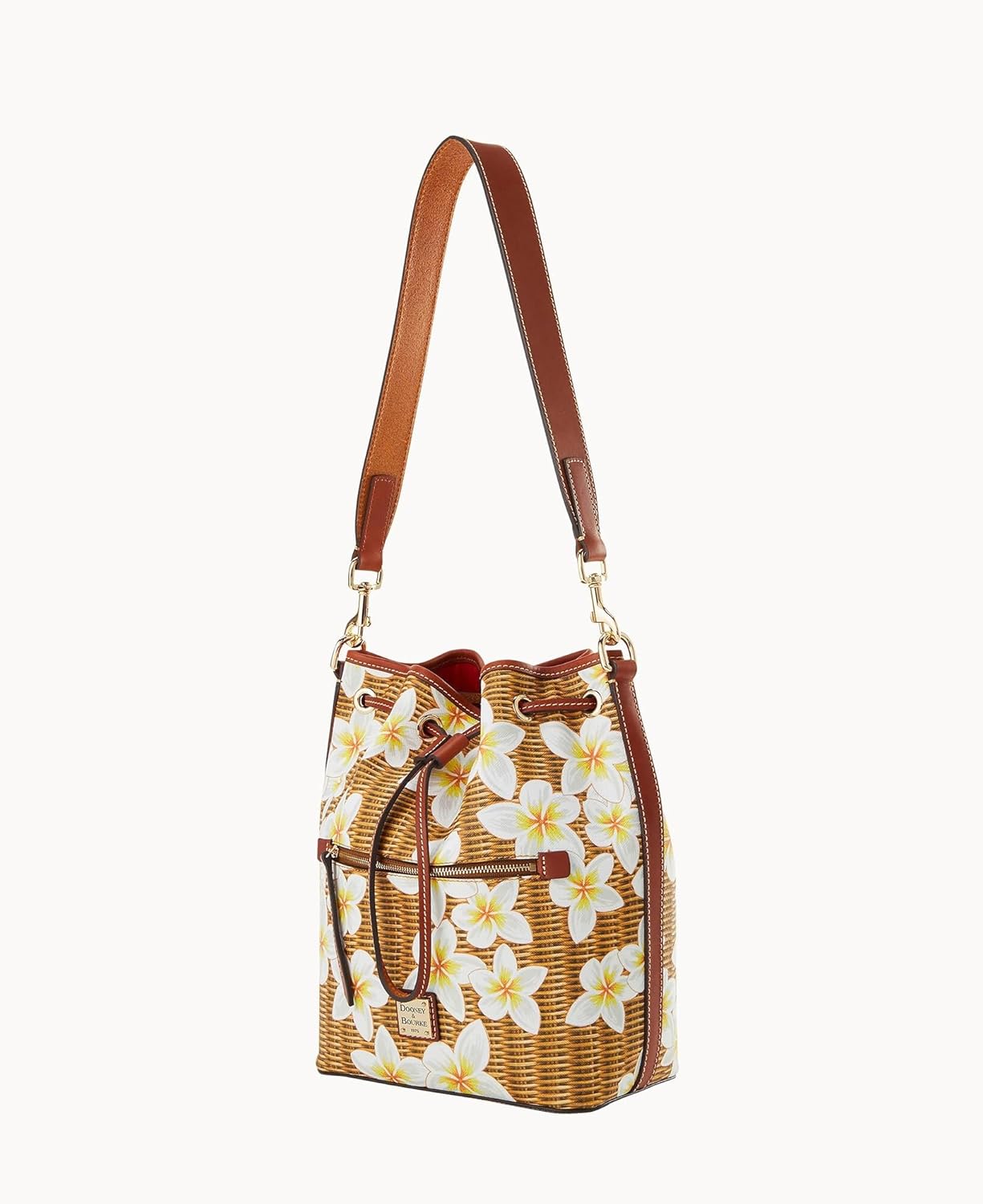 Dooney & Bourke Plumeria Drawstring Bucket Bag/Zip Around Wallet Bundle