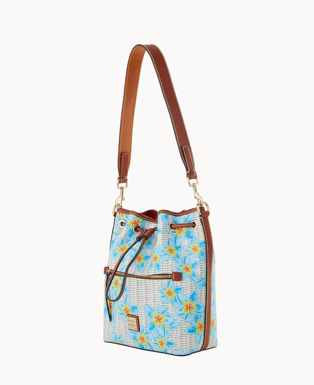 Dooney & Bourke Plumeria Drawstring Bucket Bag/Zip Around Wallet Bundle