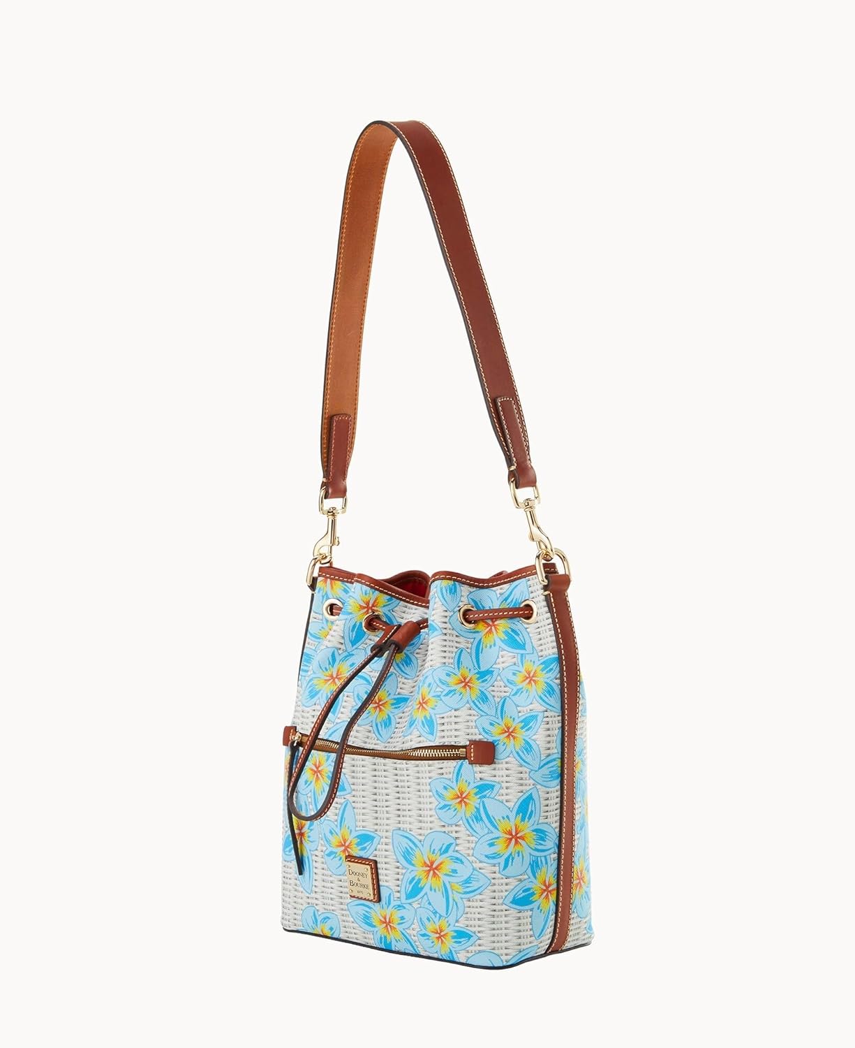 Dooney & Bourke Plumeria Drawstring Bucket Bag/Zip Around Wallet Bundle