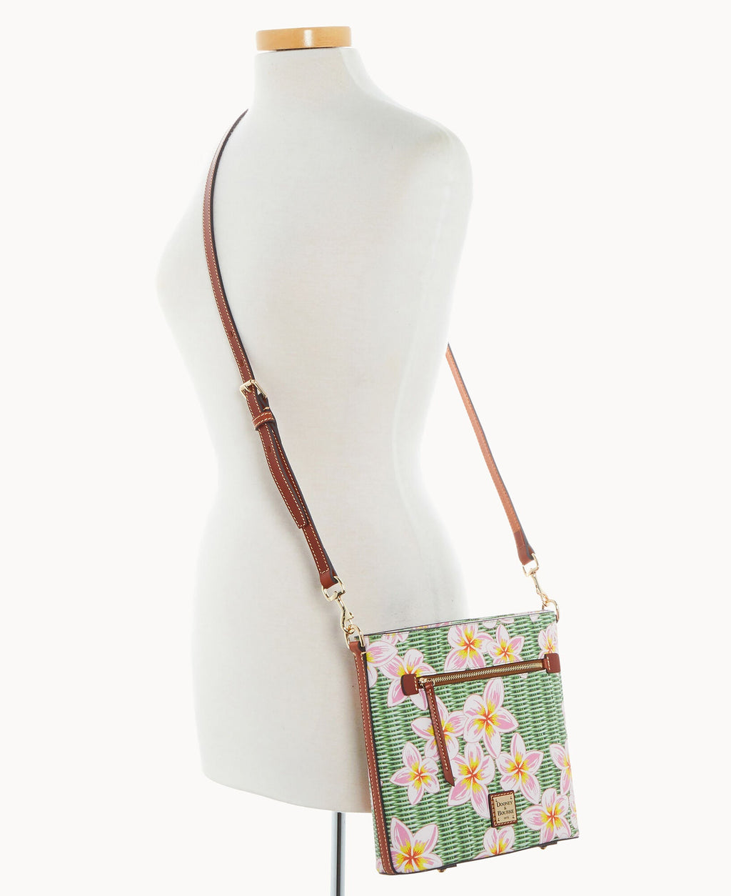 Plumeria Zip Crossbody