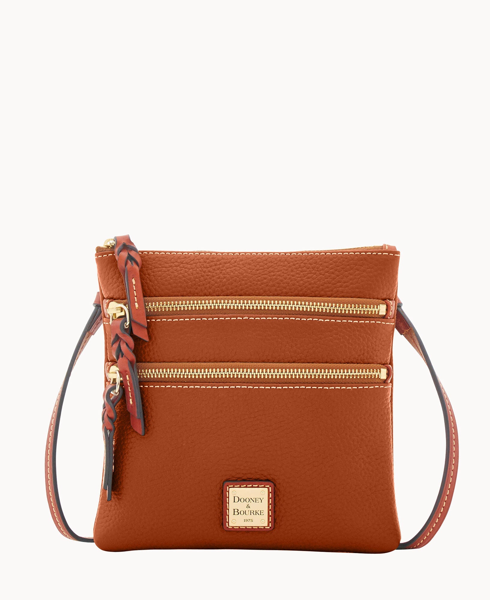 Pebble Grain North South Triple Zip
