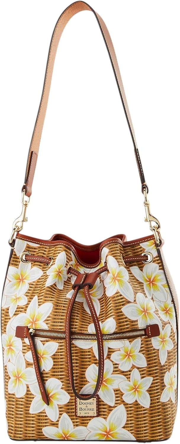 Dooney & Bourke Plumeria Drawstring Bucket Bag/Zip Around Wallet Bundle