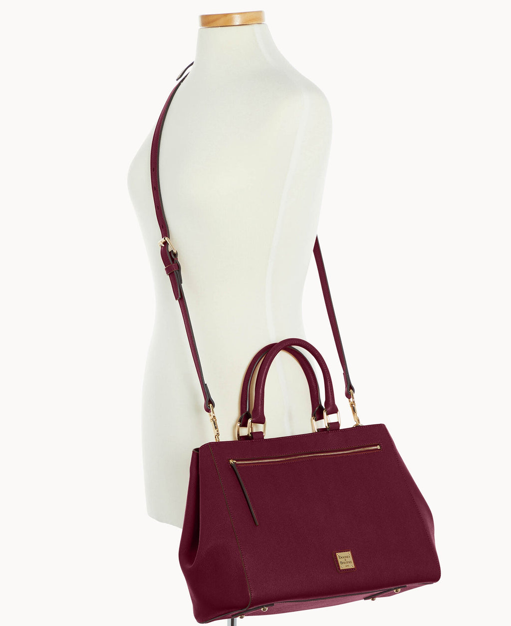 Saffiano Zip Satchel