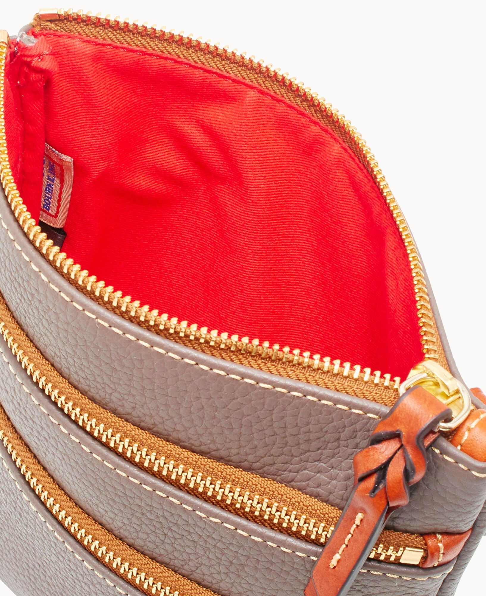 Pebble Grain North South Triple Zip