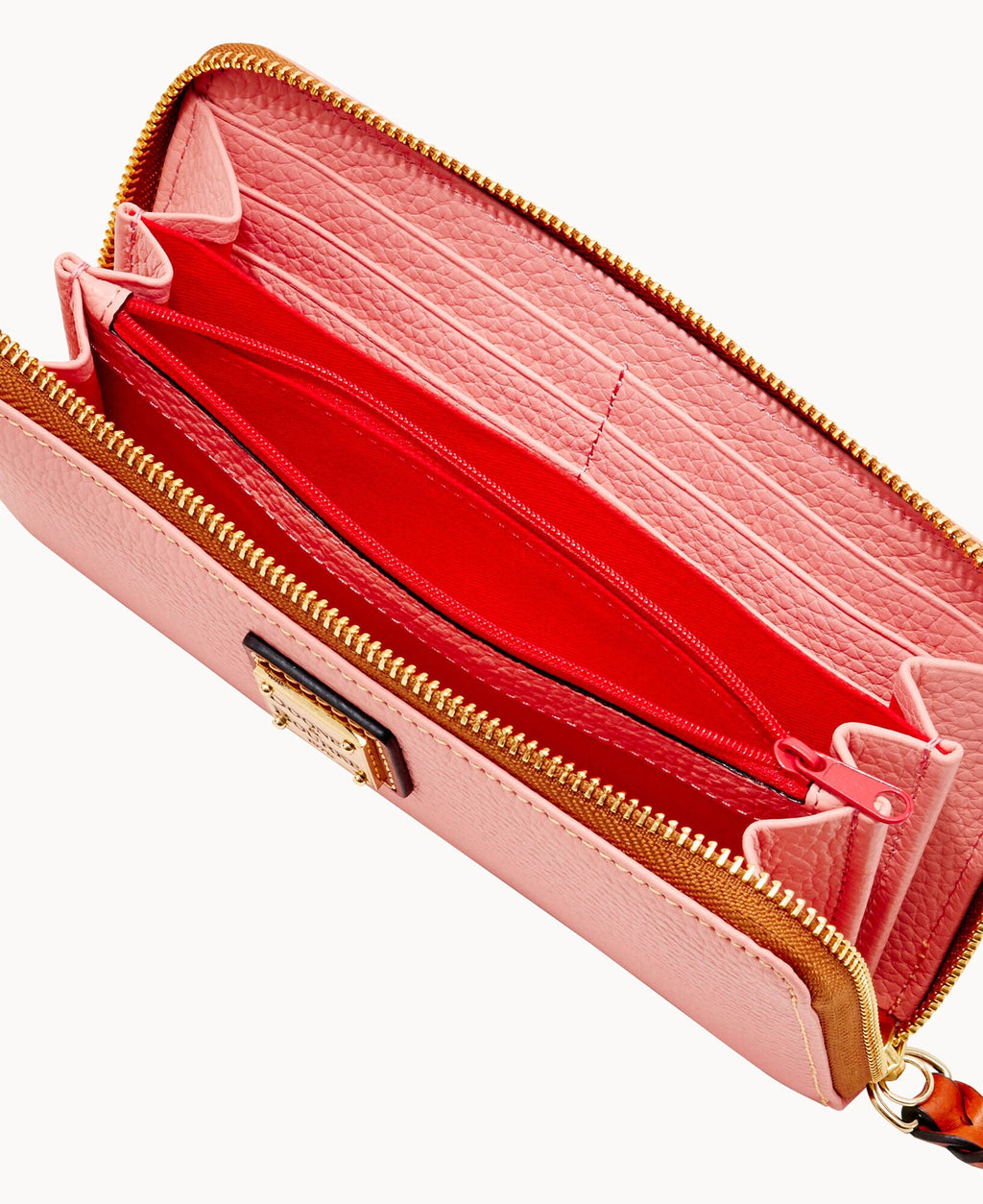 Pebble Grain Large Zip Around Wristlet