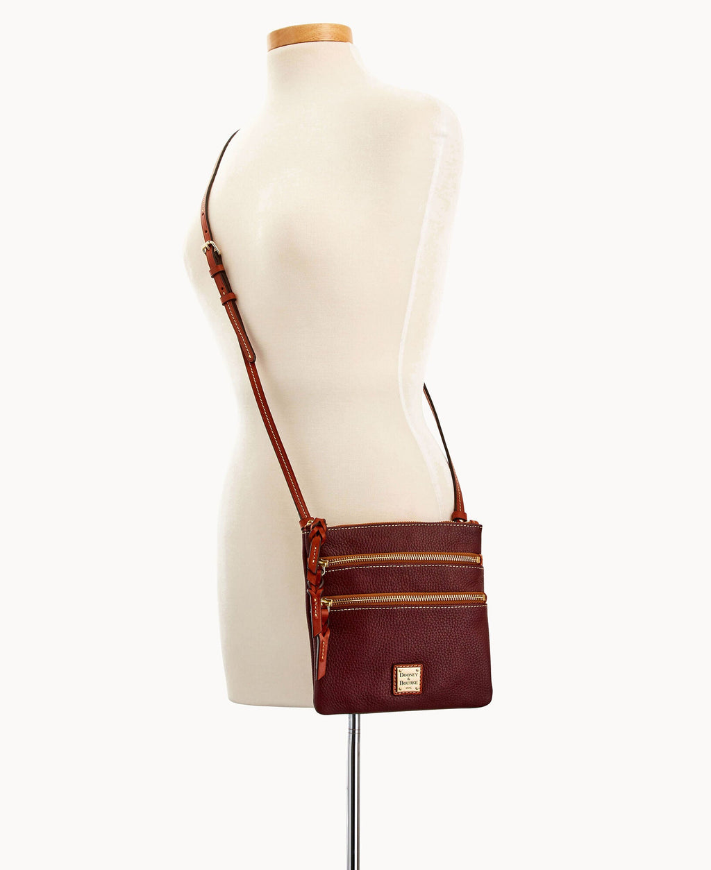 Pebble Grain North South Triple Zip