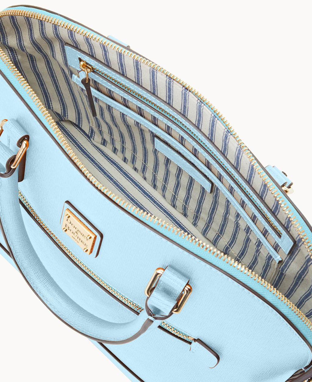 Saffiano Domed Zip Satchel