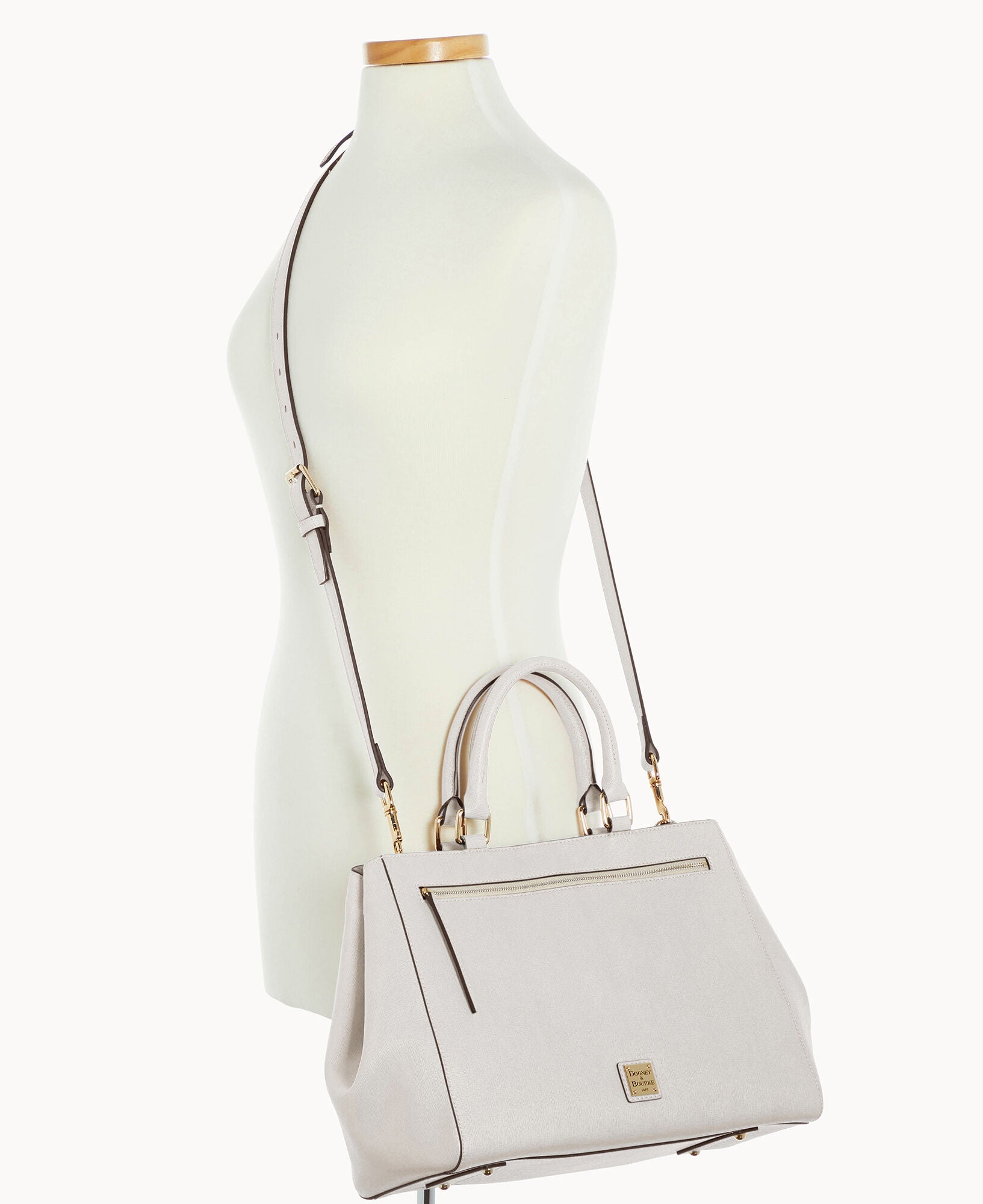 Saffiano Zip Satchel